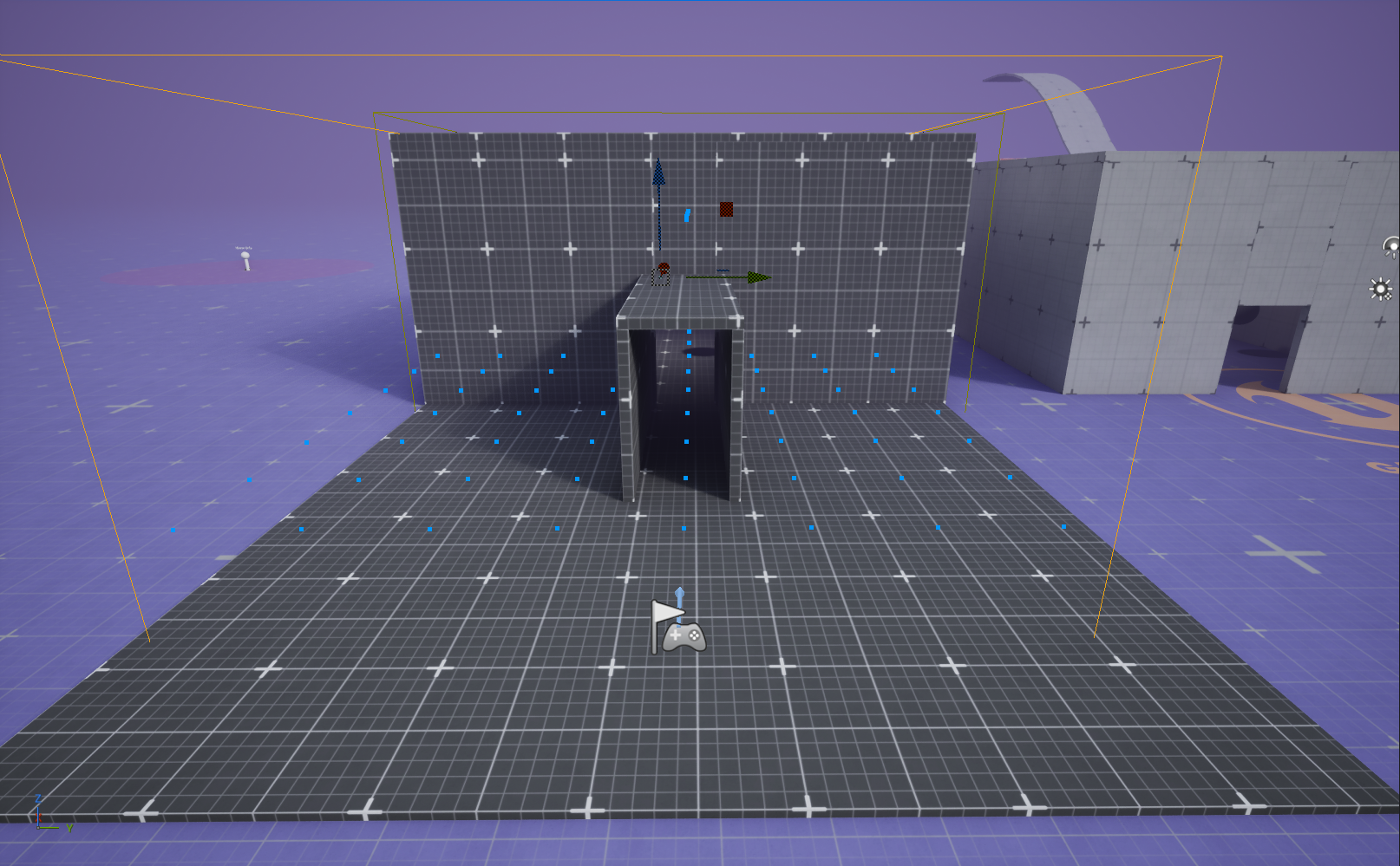 Steam Audio probe volume with probes placed through the room and hallway