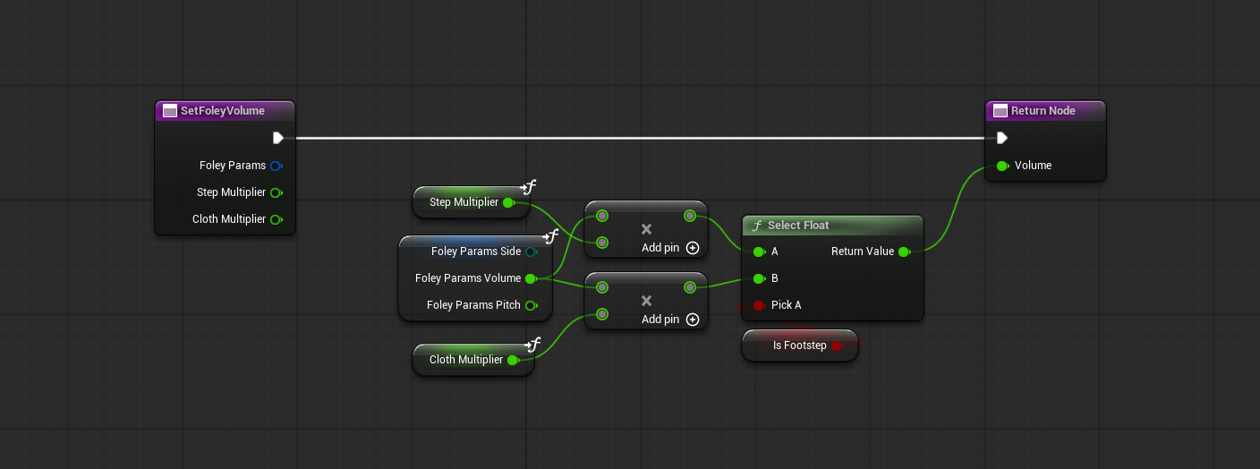 SetFootstepVolume applying separate step and cloth multipliers