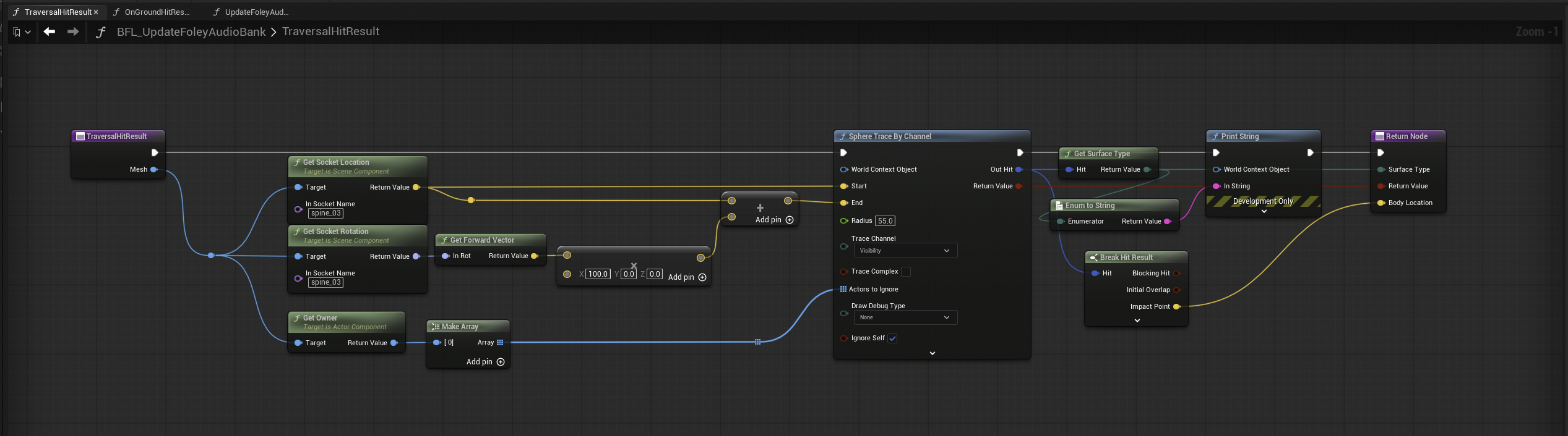 Traversal hit result contact resolution