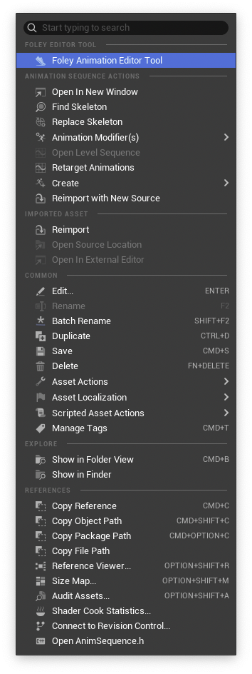 Selecting multiple animations in the Content Browser