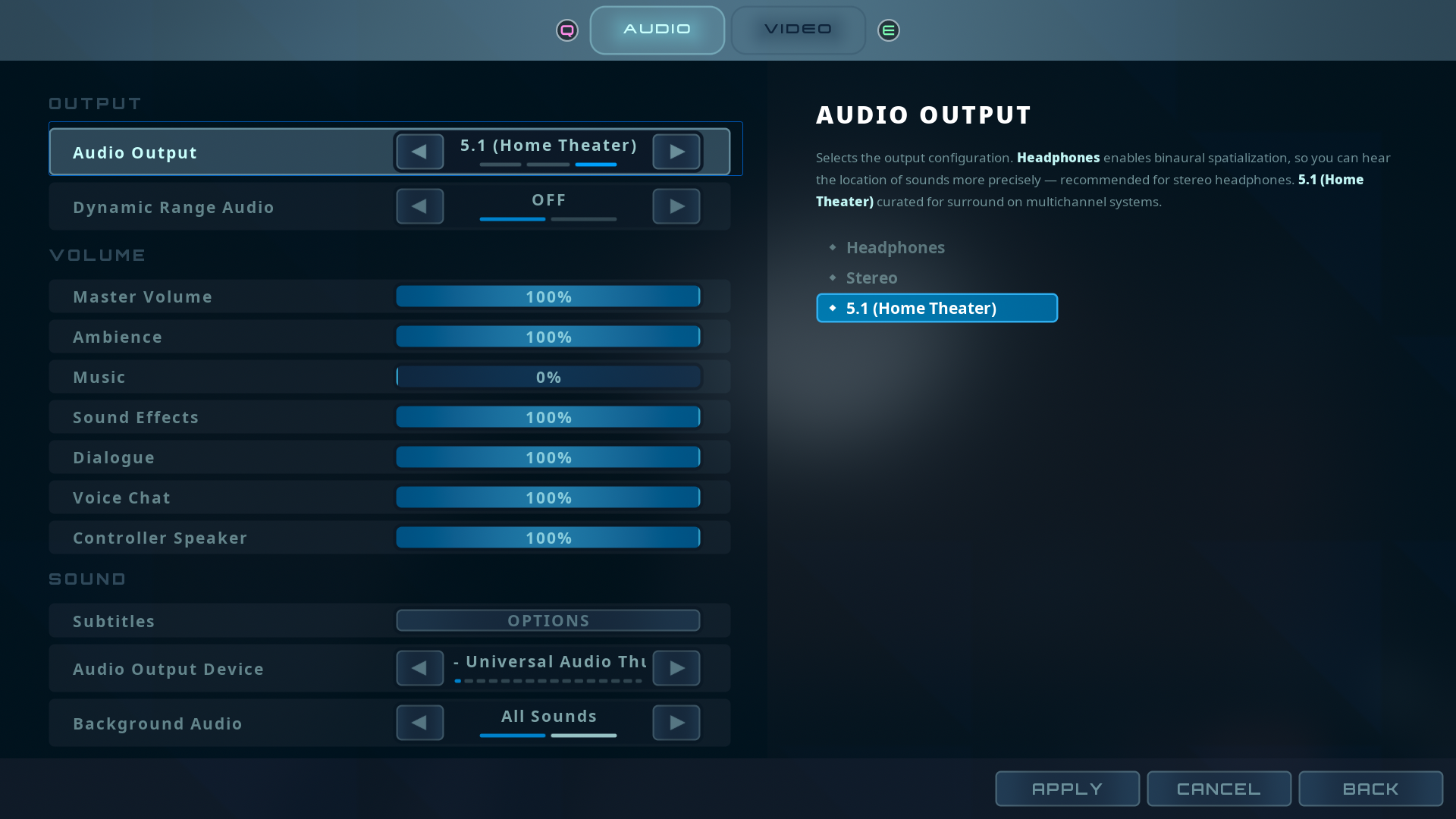 Audio output format rendering selection
