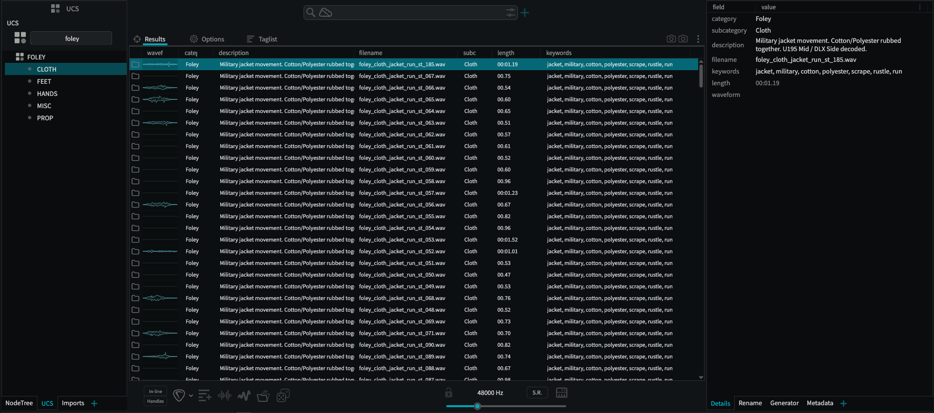 Finished jacket library in BaseHead with UCS categories and embedded metadata