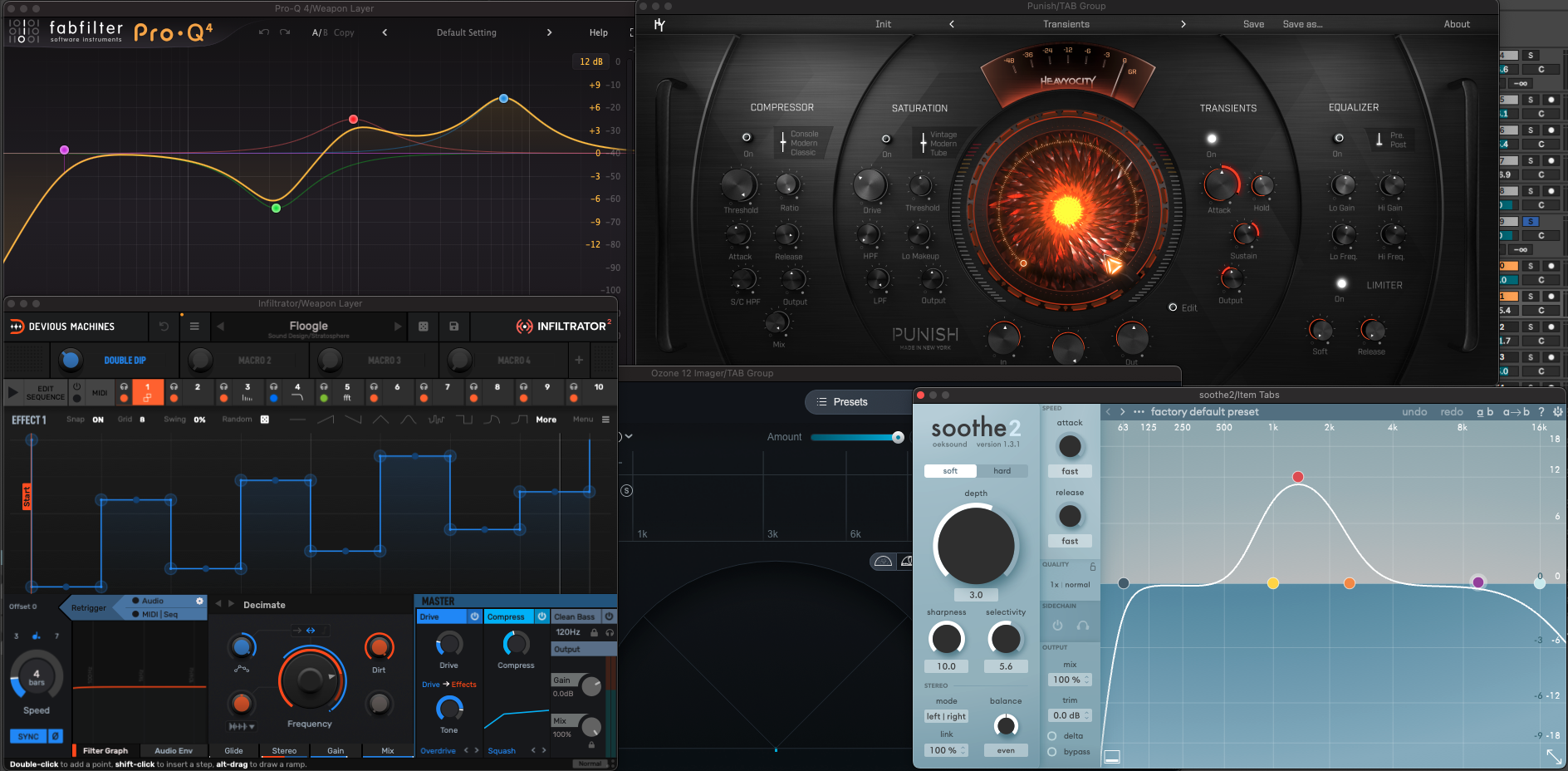 Ableton processing chain shaping the notebook pop into the menu hover