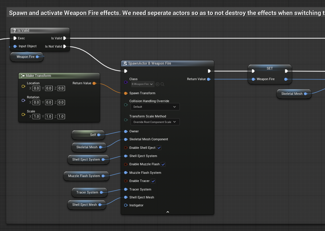 B_RangedWeapon spawning the weapon fire effects actor with owner reference