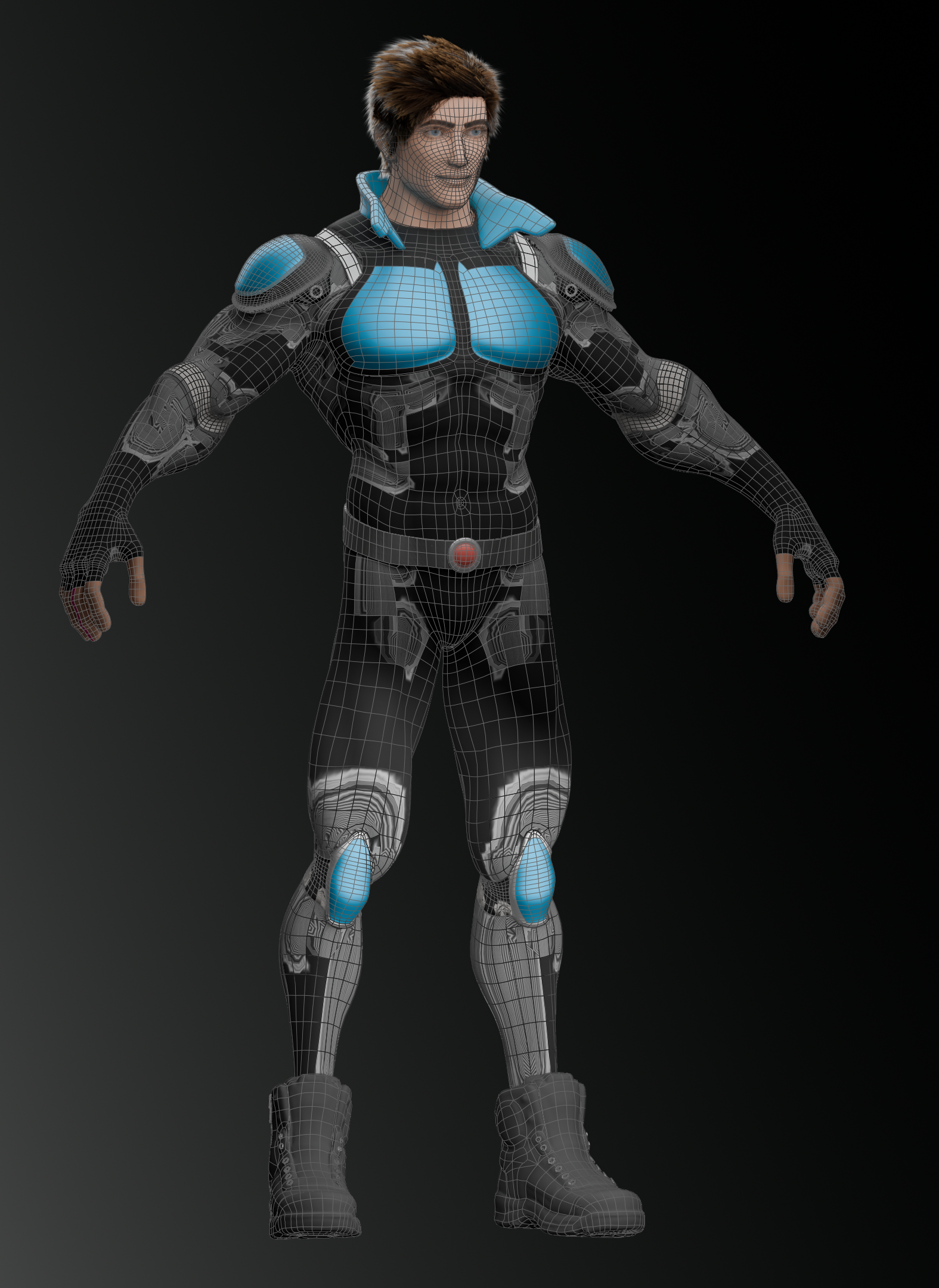Character head wireframe
