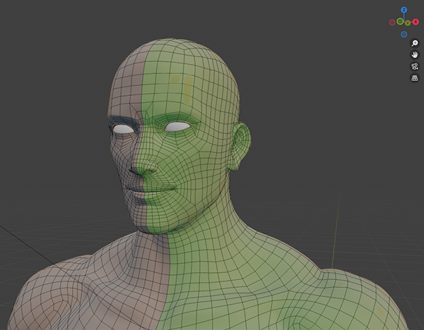 Character head wireframe